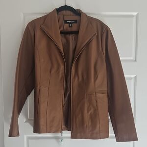 Kenneth Cole Camel Faux Leather Jacket